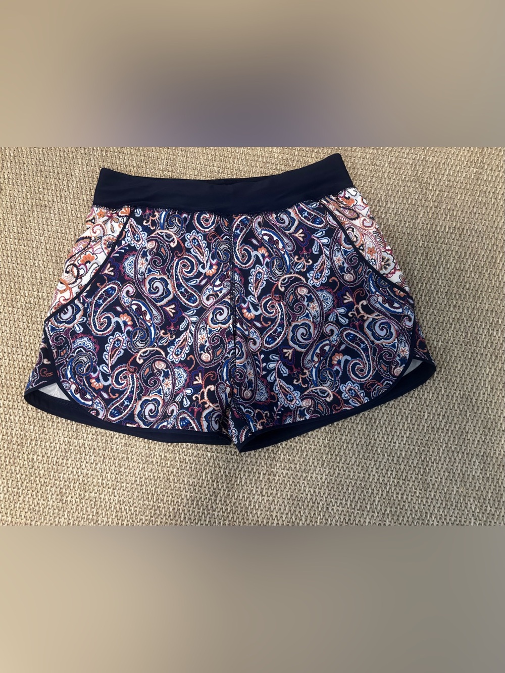 Lands' End Navy Paisley Women’s Athletic/Swim Shorts